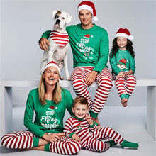 Load image into Gallery viewer, Father Mother Daughter Son Matching Family Outfits Christmas Pajamas Green Striped Snowman Pajamas New Year Kids Sleepwear Fall