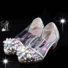 Load image into Gallery viewer, HaoChengJiaDe Fashion Cinderella Crystal Bright Diamond Shoes Girl Princess Single Shoes Girl Performance High Heels Shoes